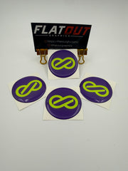 Enkei – Neon Yellow on Purple center cap decal set