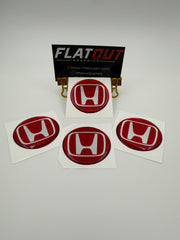 Honda – Mirror Chrome on Mirror Red center cap decal set