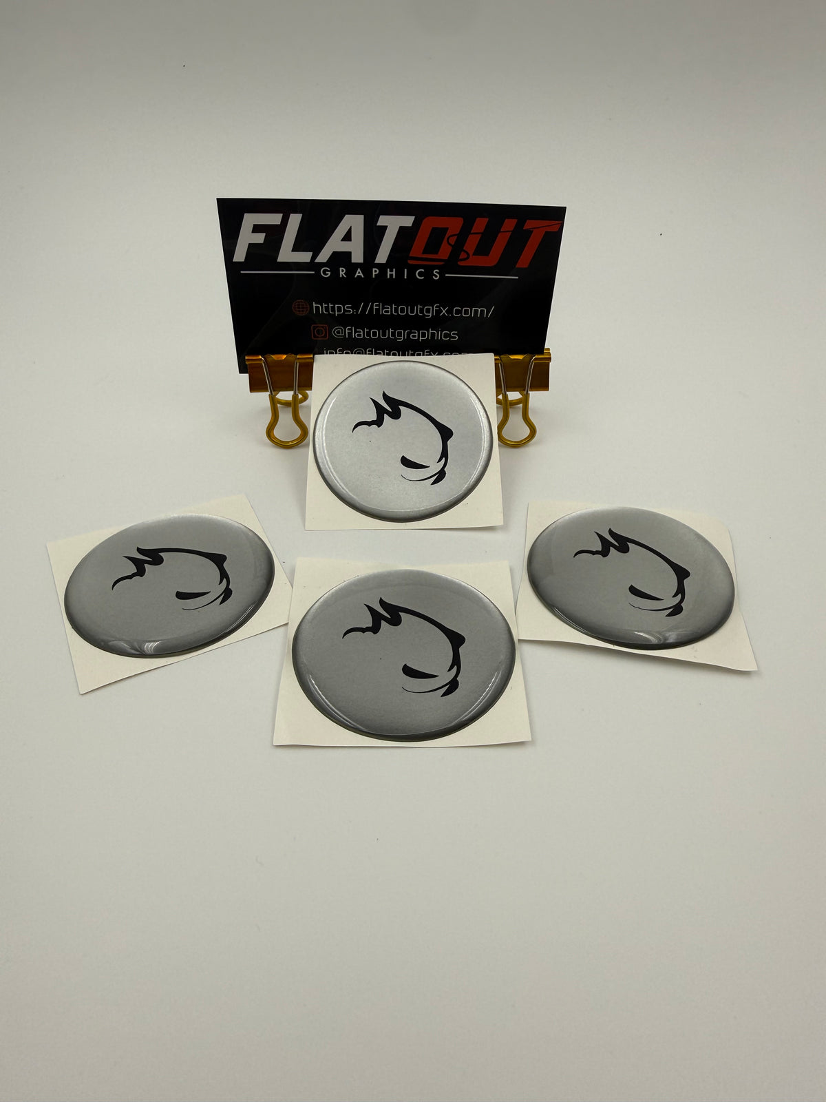 VW GTI – Black on Silver center cap decal set